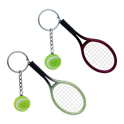 OATIPHO 2stücke Tennis Racket Schlüsselanhänger Schlüsselringe Mit Tennisball Design Für Sportliebhaber Als Oder Dekoration von OATIPHO
