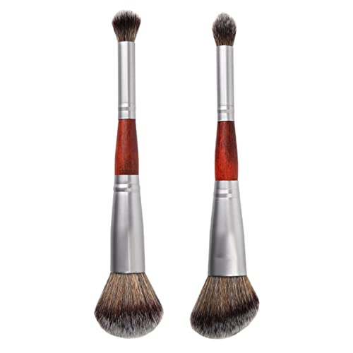 OATIPHO 2 Stück Doppelseitige Make up Pinsel Für Frauen Hautfreundliche Kosmetikpinsel Für Puder Und Lidschatten Einfaches Reinigen Und Tragen Für Tägliches Make up von OATIPHO