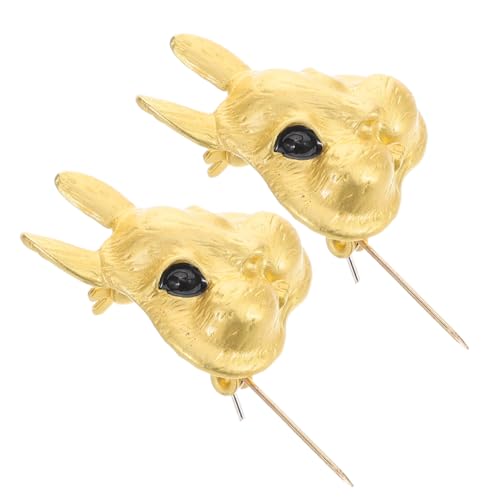 OATIPHO 2 Stück Vintage Bunny Brosche Handgefertigt aus Legierung mit Relief Retro Kaninchen Anstecknadel für Damen Eleganter Tier Schmuck für Alltag Partys und Besondere Anlässe von OATIPHO
