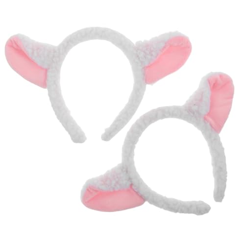 OATIPHO 2 Stück Weiches Lamm Ohr Haarreif aus Flauschigem Lammfell Flexibles Bequemes Kostüm Accessoire für Erwachsene und Vielseitig für Party Cosplay und Fotosessions von OATIPHO