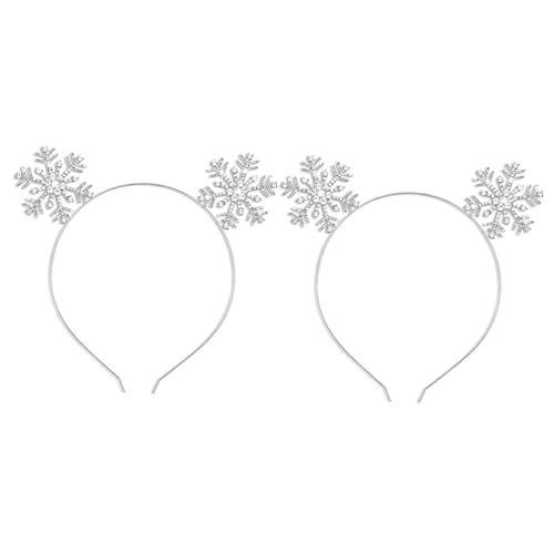 OATIPHO 2 Stück Weihnachtlicher Schneeflocken Haarreif aus Metall Festlicher Haarschmuck für Damen Dekoratives Weihnachts Accessoire für Party und Winterfeier Kleine Schneeflocke Design von OATIPHO