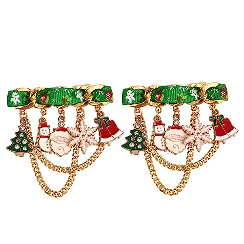 OATIPHO 2 Stück Weihnachts Brosche Teiliges Set Legierung Niedliche Glocken Brosche mit Weihnachtsbaum Festlicher Schmuck für Pullover und Kleidung Perfektes für Weihnachten von OATIPHO