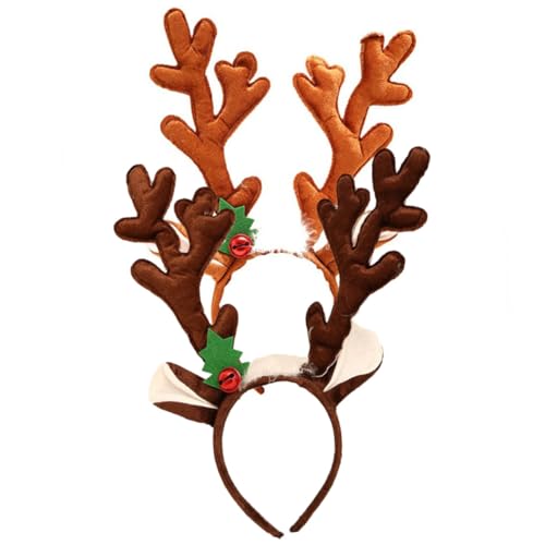 OATIPHO 2 Stück Weihnachts Haarreif aus Hochwertigem Stoff Rutschfest Weihnachtliches Rentiergeweih Haarschmuck für Mädchen Kinderfest Kostümparty Farbenfrohes Langlebiges Design von OATIPHO