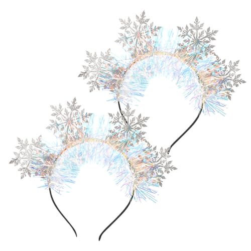 OATIPHO 2 Stück Weihnachtsstirnbänder mit Schneeflocken Haarreifen für Festliche Anlässe Accessoire für Weihnachten und Partys von OATIPHO