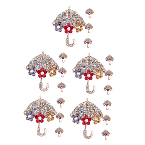 OATIPHO 20 Stck. Strass Regenschirm Brosche mit Blumenmotiv Funkelnde Anstecknadeln Modische Schal und Kleidungspins Damenaccessoires für Alltag und Festtage von OATIPHO