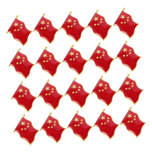 OATIPHO 20 Stück Chinesische Flaggen Anstecknadeln Patriotische Metallbroschen mit Roter Fünf Sterne Design Vielseitige Nationalfeiertag Accessoires für Kleidung Hüte Rucksäcke und von OATIPHO