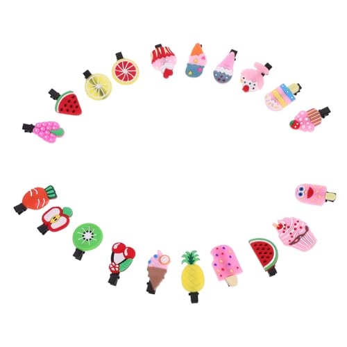 OATIPHO 20stücke Haarspangen Für Mädchen Mit Früchten Und Eiscreme-design Aus Und Silikon Sicher Und Langlebig Für Junge Mädchen Und Teenager von OATIPHO