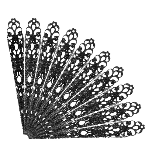 OATIPHO 20 Stück Lange Nagelabdeckung Fingernagel Elegant Halloween Fingernägel Ons Festival Marionette Schüttgut Beschützer Für Geist Punk Tipps Cosplay Funkeln Schwarz Eisen von OATIPHO