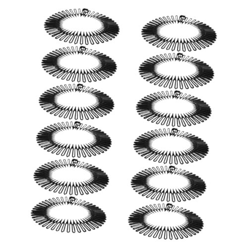 OATIPHO 20stücke Elastische Haarkamm-stirnbänder Schwarze Dehnbare Kammclips Für Damen Bequeme Unsichtbare Flexible Stirnbänder Für Täglichen Gebrauch von OATIPHO