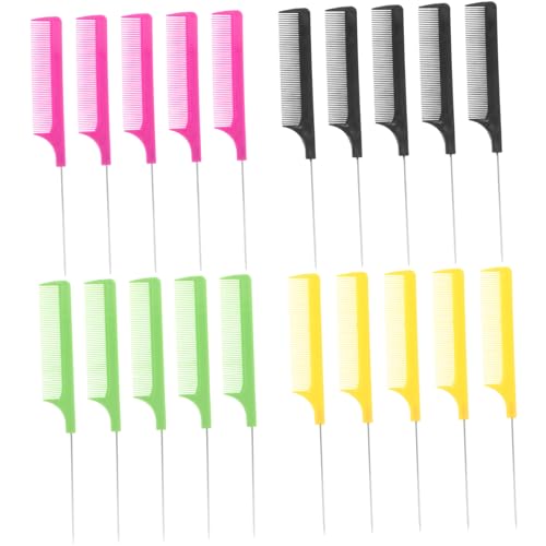 OATIPHO 20 Stück Stahlnadelkamm Hair Salon Kamm Kämme Für Frauen Scheidekämme Zum Flechten Von Haaren Haarkamm Feiner Zahnkamm Haarkämme Salonkamm Rostfreier Stahl von OATIPHO