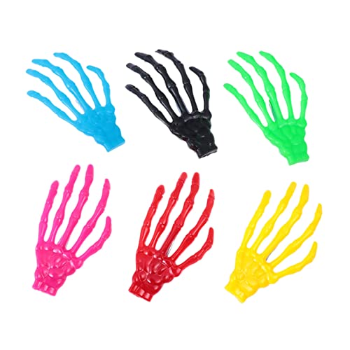OATIPHO 20 Stück Teiliges Halloween Haarspangen Skelett Hand Bunte Haarklammern Stylische Frauen Haarschmuck Clips Einzigartiger Schädel Kopfschmuck für Party und Alltag von OATIPHO
