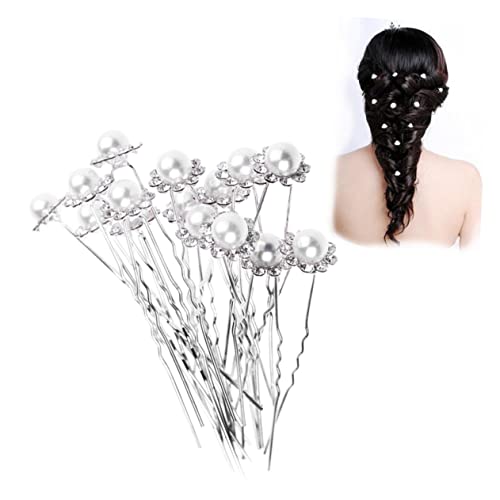 OATIPHO 20 Stück U Förmige Haarnadeln mit Perlen Stilvolles Haarschmuck für Bräute und Damen Haarspangen für Hochzeiten Partys und Täglichen Gebrauch Weiß von OATIPHO