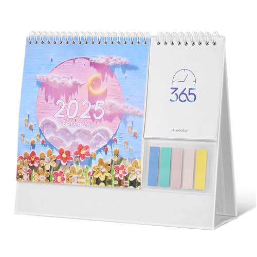 OATIPHO 2025 Kleiner Tischkalender Schreibtisch Desktop Memos Schreibtisch Flip Kalender Schreibtischkalender Schreibtisch Rack Fotos Ornament Kalender Drehteller Knopf Platte von OATIPHO