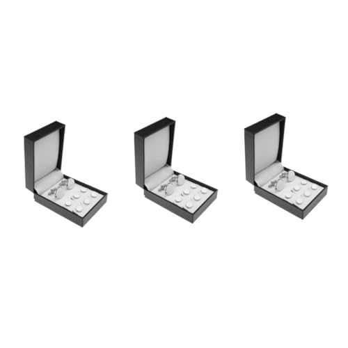 OATIPHO 24 Stck. Teiliges Manschettenknöpfe Set Herren Klassische Runde Französische Manschettenknöpfe und Hemdknöpfe Tuxedo Accessoires für Business Hochzeit Formelle Anlässe Weißes von OATIPHO