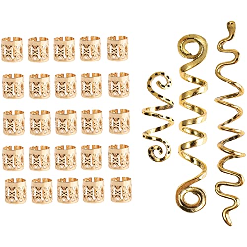 OATIPHO 28 Stücke Dreadlock Flechten Zubehör Vintage Haarschmuck aus Legierung für Zöpfe und Dreadlocks Geeignet für Partys und Hochzeiten Langlebige Haarmanschetten von OATIPHO