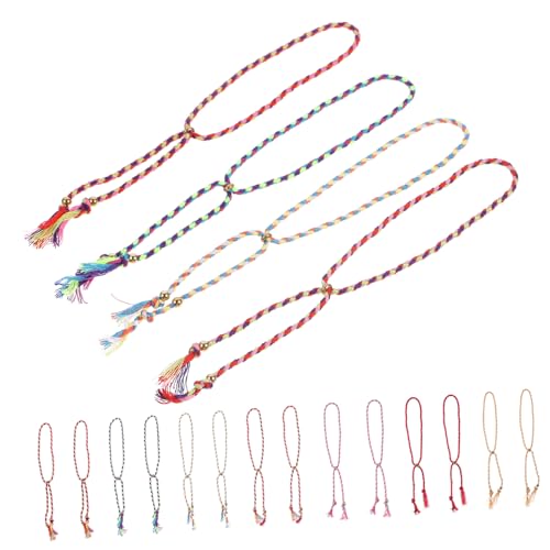 OATIPHO 28 Stück Teiliges Unisex Freundschaftsarmband Handgefertigte Verstellbare Baumwoll Kordel Armbänder mit Kupferperlen und Quasten Leichtes Komfortables Schmuck für Männer und von OATIPHO