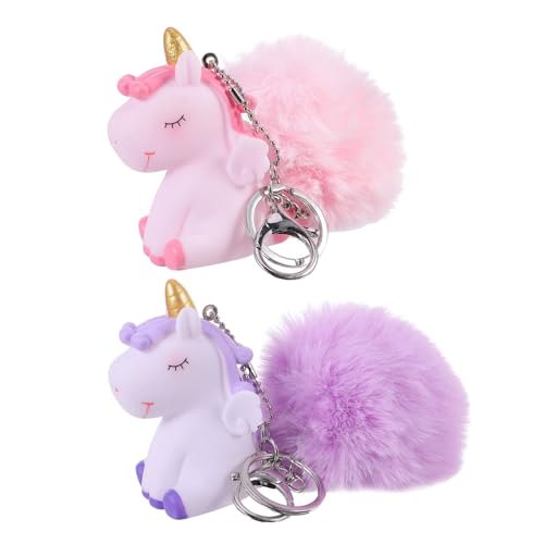 OATIPHO 2stücke Cartoon-Einhorn-plüschball-schlüsselanhänger Taschenornamente Einhorn-taschenschmuck Schlüsselschmuck von OATIPHO