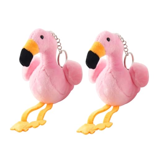 OATIPHO 2stücke Plüsch Flamingo Schlüsselanhänger Modischer Anhänger Dekoration Auto-hängefigur Plüsch Flamingo Puppe Schlüsselanhänger Zufällige Farbe von OATIPHO