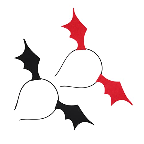 OATIPHO 2stücke Fledermaus Haarschmuck Lustige Haarreifen Für Halloween Und Kostümpartys Dekorativer Kopfschmuck Mit Großen Schwarzen Und Roten Flügeln Für Damen Und Herren von OATIPHO