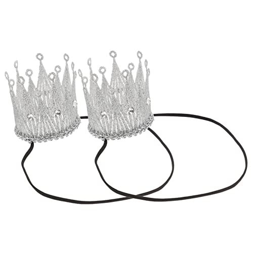 OATIPHO 2St Krone Stirnband Prinzenkostüm für Jungen Krönungszubehör Feenkrone Prinzessin verkleiden Geburtstagskrone Partygeschenk Prinzessin Cosplay Requisiten Stoff Silver von OATIPHO