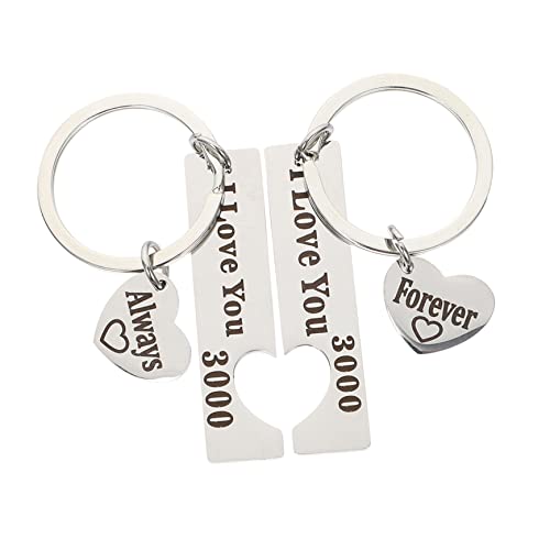 OATIPHO 2St Paar Schlüsselanhänger Auto schlüssel Halter Paare Armbänder Männer Zubehör shöne bescherung Liebesgeschenk Freund Schlüsselanhänger Rostfreier Stahl Silver von OATIPHO