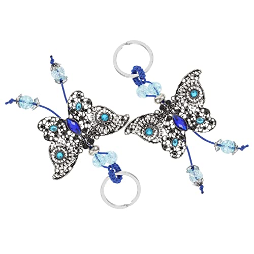 OATIPHO 2stücke Türkischer Stil Schlüsselanhänger Mit Dekorativem Schmetterling Und Bösem Auge Multifunktionales Schlüsselring Für Taschen Und Einzigartige Für Familie Und Freunde von OATIPHO
