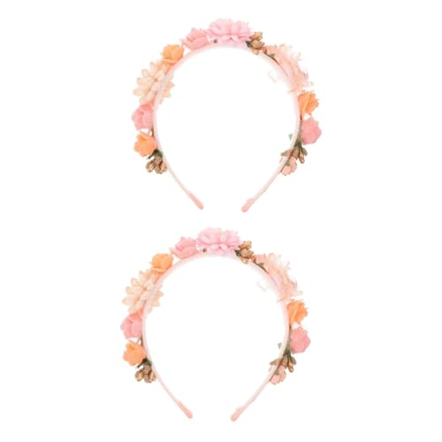 OATIPHO 2St Stirnband hair clip flower haarblume Stirnbänder Haarband Stirnband für die Teeparty Party-Haarbänder Mädchen Haarschmuck Schal künstliche Braut Kopfbedeckung von OATIPHO