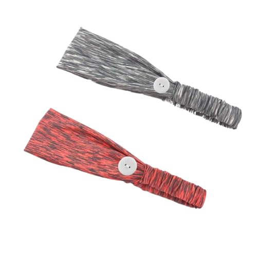 OATIPHO 2stücke Yoga Haarband Damen Stirnband Haarband Für Fitness Laufhaarband Mit Knopf Schweißabsorption Atmungsaktiv Weich Funktionell Haargürtel Für Sport Übungen von OATIPHO