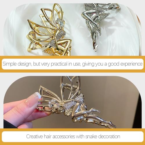 OATIPHO 2Stücke Haarklammern Damen mit Strass Metall Haarspangen für Hochzeiten Partys und Alltag für Verschiedene Outfits Gold und Silber von OATIPHO
