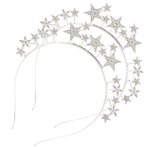 OATIPHO 2stücke Pentagrammförmiges Metall Stirnband Für Junge Mädchen Sternförmiger Haarreifen Glitzer Stirnband Party Festival Haar Accessoires von OATIPHO