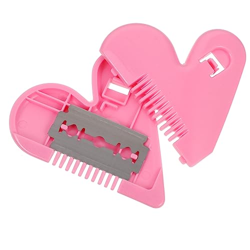 OATIPHO 2Stücke Haarschneidekamm mit Edelstahlklinge Tragbares Herzförmiges Haardressingwerkzeug für Damen zum Frisieren von und Stufenhaarschnitten von OATIPHO