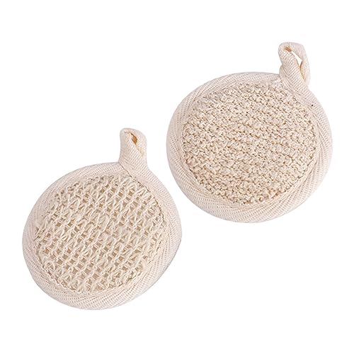 OATIPHO 2Stücke Hautfreundliche Pack Körperpeeling Handtücher Natürliche Loofah für Sanftes Peeling und Dusche und Bad für Empfindliche Haut Entfernung von OATIPHO