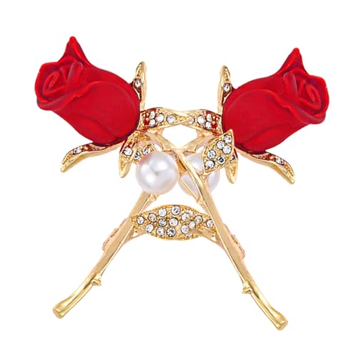 OATIPHO 2Stücke Romantische Rote Rosenbroschen für Hochzeit Formelle Veranstaltungen und Partys Schultercorsage Langlebig und Perfektes für Männer von OATIPHO