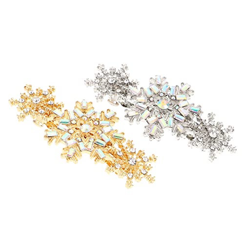 OATIPHO 2stücke Schneeflocken-haarnadeln Mit Strass Haarspangen Für Frauen Kopfschmuck-haarnadeln Strass-haarspangen Haarnadel Mit von OATIPHO