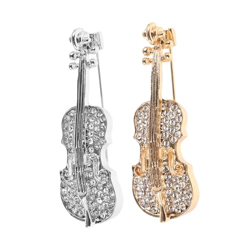 OATIPHO 2 Stücke Violine Brosche Metall Anstecknadel für Damenkleidung Schmuck für Kleidung Schals und Hüte von OATIPHO
