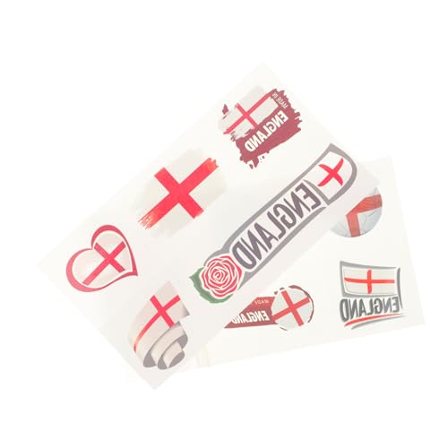 OATIPHO 2blätter Dekorative Temporäre Tattoos Fußball Körper Aufkleber Für Festivals Partys Gesicht Und Körper Aufkleber England Design von OATIPHO