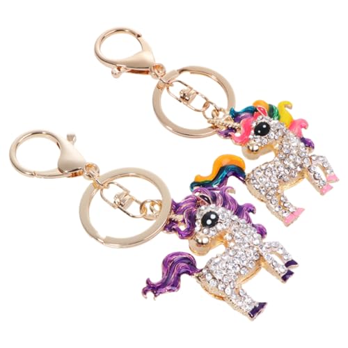 OATIPHO 2stücke Teiliges Einhorn Schlüsselanhänger Mit Glitzer Und Strass Bunte Für Taschen Und Rucksäcke Langlebiges Für Mädchen Und Frauen von OATIPHO