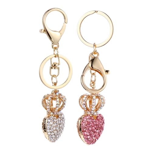 OATIPHO 2stücke Herzförmiger Strass Schlüsselanhänger Für Frauen Glitzernde Handtaschen Funkelnde Dekoration Für Schlüsselbund Und Taschen Für Valentinstag Und Besondere Anlässe von OATIPHO