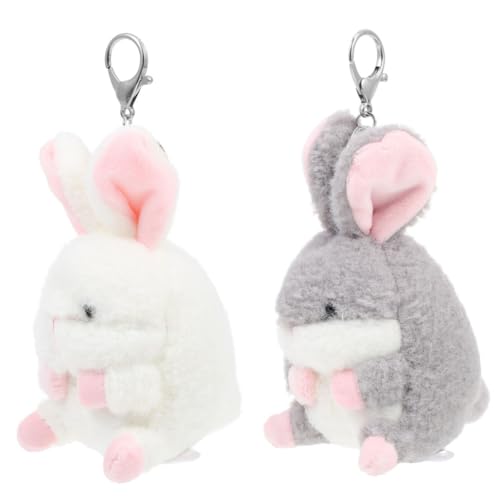 OATIPHO 2stücke Plüschhasen-schlüsselanhänger Stoffkaninchen-anhänger Taschenanhänger Cartoon-schlüsselanhänger Plüsch-Tier-schlüsselring Hänge-Ornament Geschenkidee von OATIPHO