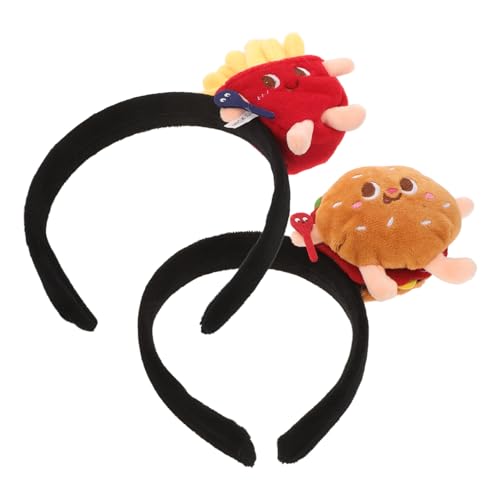 OATIPHO 2stücke Cartoon Burger Stirnband Cosplay Pommes Frites Stirnband Lustige Stirnbänder Cosplay Hamburger Kopfbedeckung Neuheit Hamburger Kostüm von OATIPHO