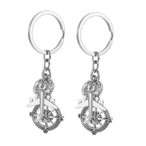 OATIPHO 2stücke Flugzeug Schlüsselanhänger Metall Mit Erdball Und Praktischer Schlüsselring Für Und Tourguides Als Für von OATIPHO