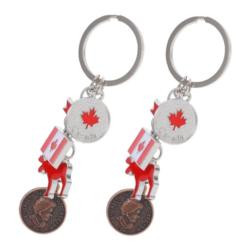 OATIPHO Schlüsselanhänger Mit Patriotischer Kanadischer Flagge 2 Stück Metall-schlüsselanhänger Dekorativer Schlüsselanhänger Mit Nationalflagge Für Kanada von OATIPHO