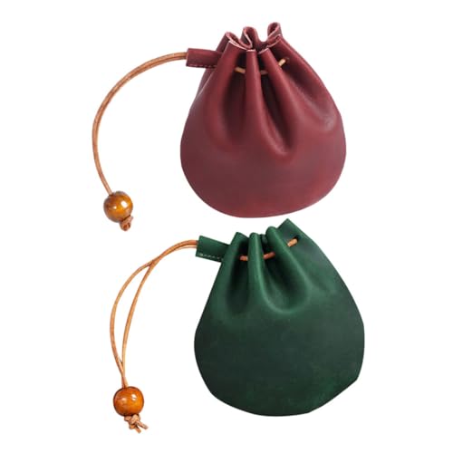OATIPHO 2stücke Retro Mini Pu Münzbeutel Mit Schlüsselanhänger Multifunktionale Tasche Für Schmuck Und Kleingeld Stilvolles Accessoire Für Unterwegs Zwei Farben von OATIPHO