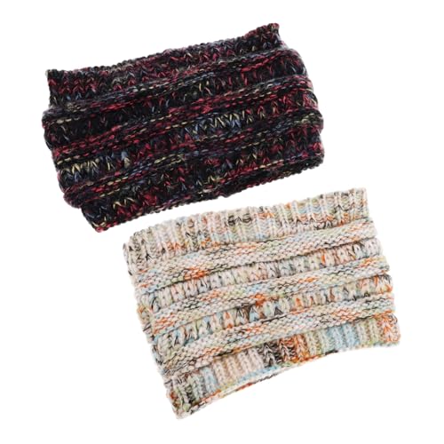 OATIPHO 2st Plüschmütze Aus Wolle Gesicht Spitzenband Haarnadel Mit Chunks-schleife Wäschekorb Aus Seegras Plus Samt-stirnbänder Pailletten-stirnband Für Mädchen Herz Stirnband Rosa Garn von OATIPHO