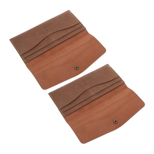 OATIPHO 2st Retro Leder -Brieftasche Wandhalterungen Geschirr Teebeutel Türschalter Schalter Vereinsklammer Leichter Luxus-mülleimer Geldklammer Brieftasche Schrubben Draht Brown Pu-Leder von OATIPHO