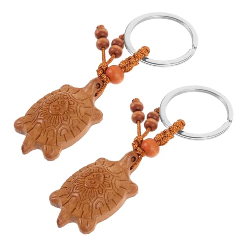 OATIPHO Schlüsselanhänger 2 Stück Holzschildkröte Dekorativ Für Rucksäcke Geldbörse von OATIPHO