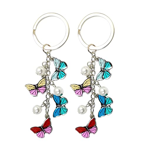 OATIPHO 2stücke Kreative Legierung Schlüssel Kette Schlüssel Ornament Delicate Hängen Dekore Schmetterlings-Design von OATIPHO