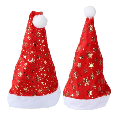 OATIPHO 2st Weihnachtsmütze Hut Anziehen Weihnachtsgeschenkbeutel Weihnachtsplüschmütze Weihnachtsstrickmütze Weihnachtsmann-mütze Gefälligkeiten Für Weihnachtsfeiern Kappen Rot Stoff von OATIPHO