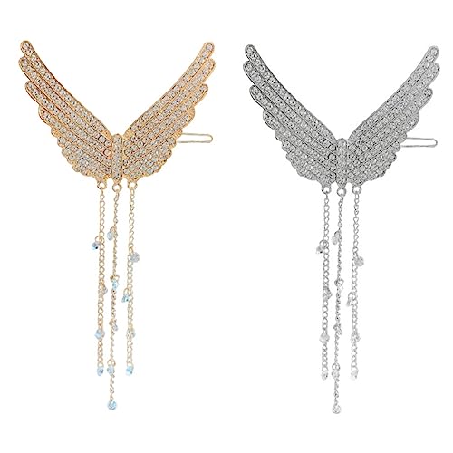 OATIPHO 2stücke Engelsflügel Haarspange Mit Quasten Und Strass Seitlich Clip Haar Nadeln Für Mädchen Hochzeit Party Kostüm Schmuck von OATIPHO