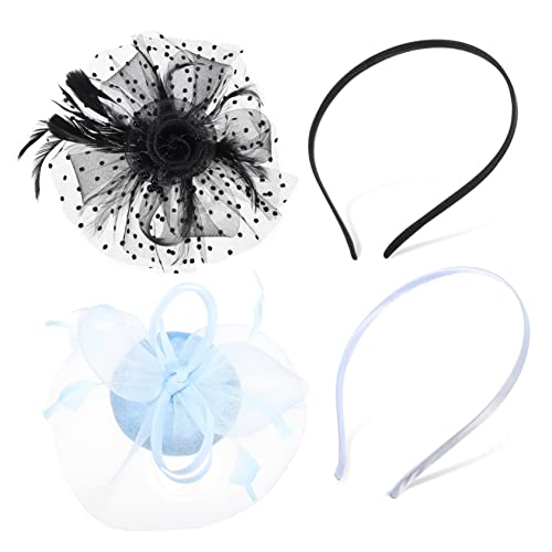 OATIPHO 2stücke Fascinator Hüte Mit Haarclip Und Kopfband Netzblumen-haarschmuck Für Hochzeiten Partys Und Besondere Anlässe von OATIPHO